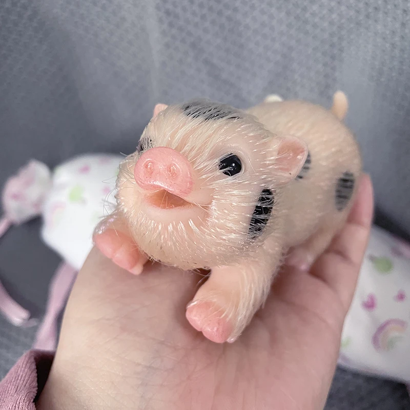 Reborn Baby Doll Silicone Realistic - 5 Polegada sorriso rosto reborn porco
