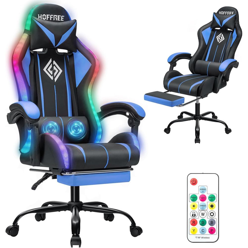 Video Games - Cadeira Gamer LED com Massagem e